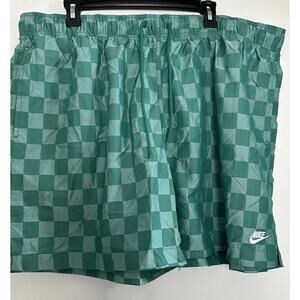 Nike Men’s Standard Fit Above Knee Length Green Shorts Checkered FN3098-365 XXL